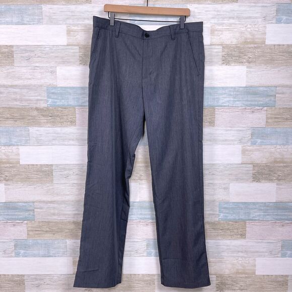 IZOD Golf Flat Front Woven Pants Gray 4 Pocket Lightweight Casual Mens 36 - Picture 1 of 7